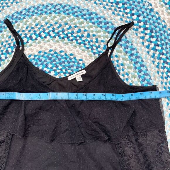 American Eagle Tiered Cropped Lace Fairycore Tank Top - Picture 7 of 8